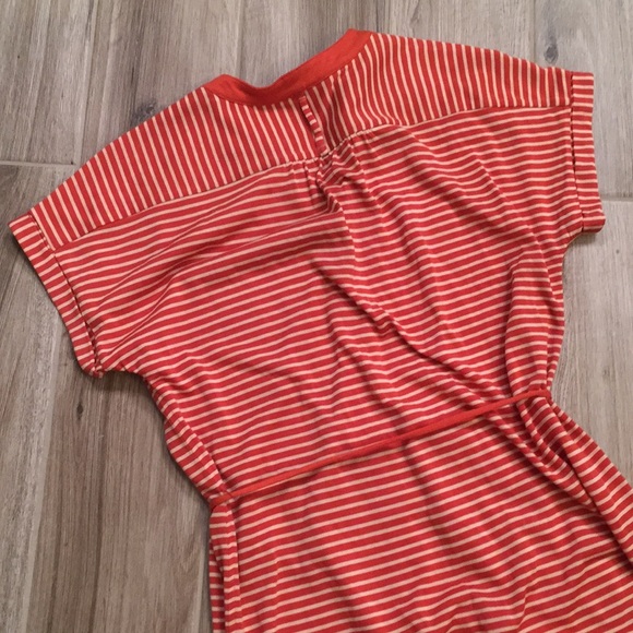 Fossil Orange & White Button Down Dress Size Small - Picture 2 of 4